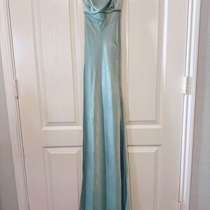 Hello Molly Satin Maxi Dress Sage Color Size US 4